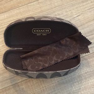 Coach Empty Carrying Case for Glasses with Small Polishing Cloth.